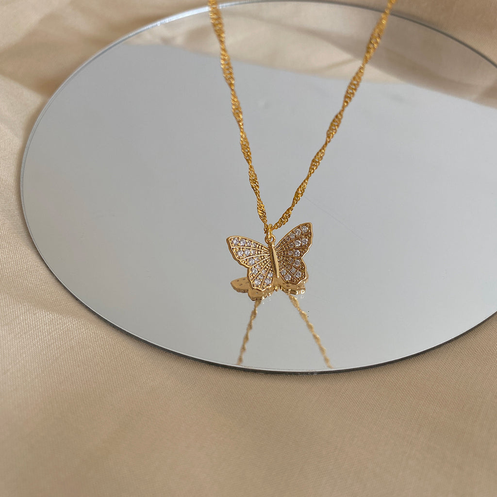 18K Gold Plated Butterfly Necklace
