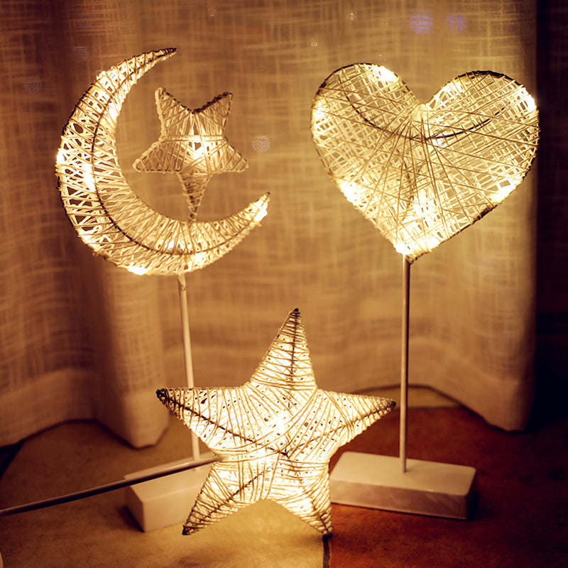 Handcrafted LED Decorative Light - Warm White Rattan Lamp
