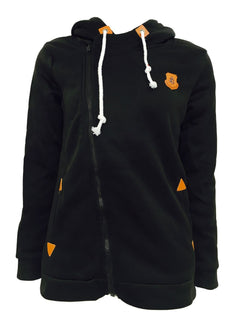 Womens Hooded Zip up Sweatshirt Jacket with Side Zipper