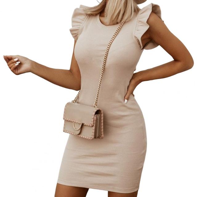 Sleeveless Summer Dress for Women -Ruffled sleeve cap