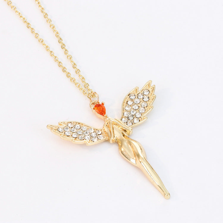 Angel Wings Necklace with Rhinestones for Women