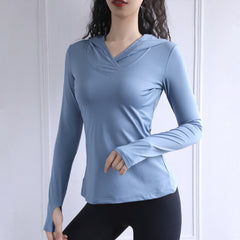 Women's Long Sleeve Breathable Yoga Hoodie Top