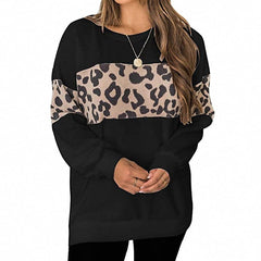 Leopard Print Long-Sleeved Sweater Shirt for Women