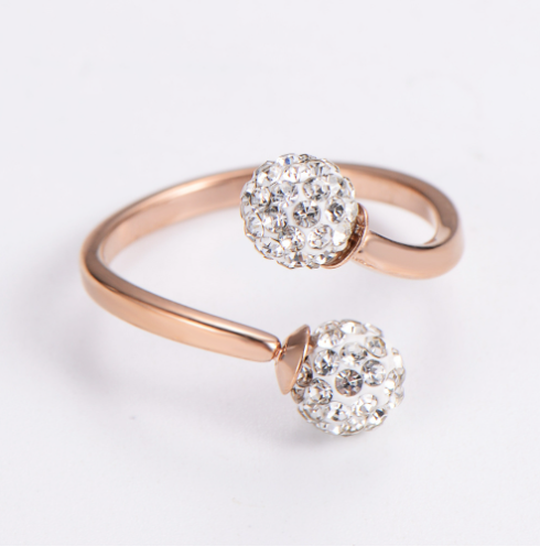 18K Gold Electroplated Stainless Steel Hydrangea Ring