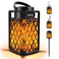 Outdoor Bluetooth Speaker with Flame Atmosphere Waterproof Wireless Speaker with Wall Mount/Stake/Hook Led Torch Lantern Camping Patio Accessories 10W Stereo Sound Gifts for Men Women Dad