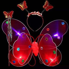 LED Butterfly Wings Costume Set for Kids (3 Pieces)