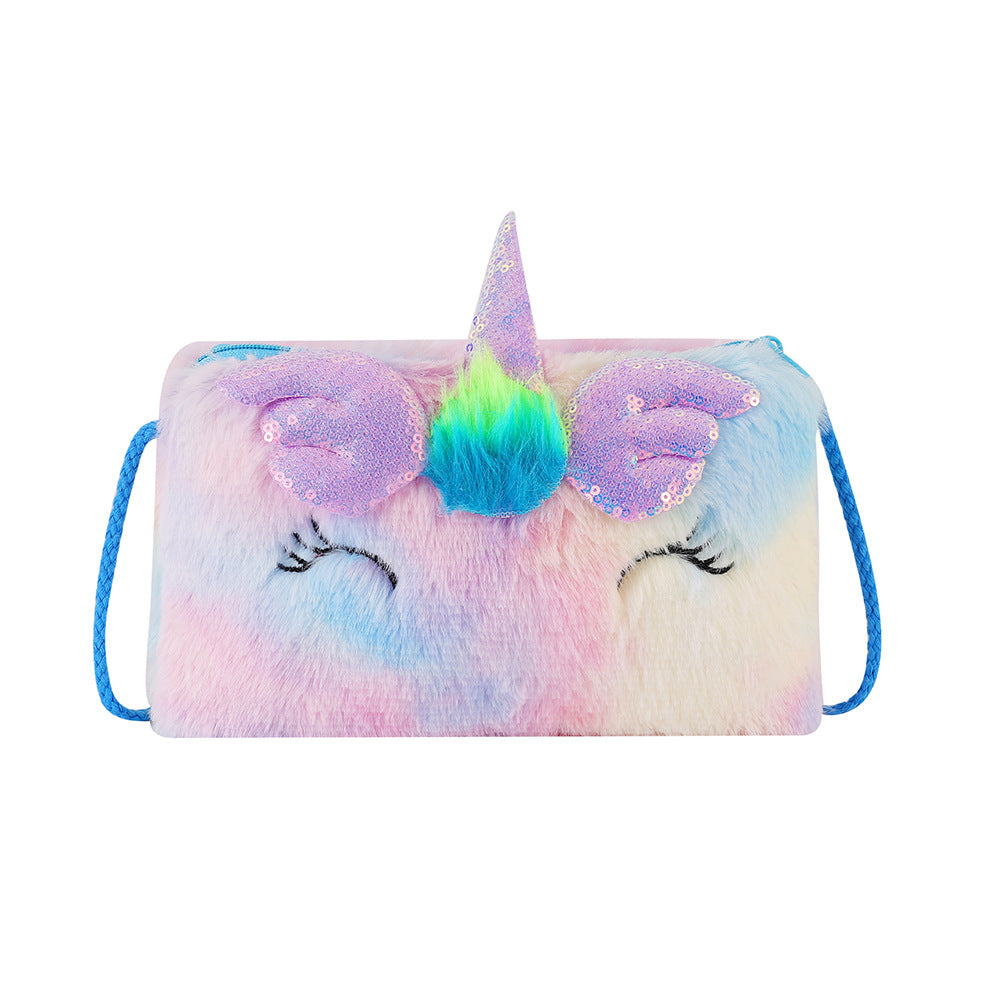 Cute Plush Unicorn Mini Crossbody Bag for Kids