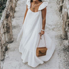 Summer Ruffle Maxi Dress Beach Dress