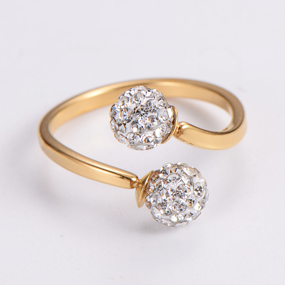 18K Gold Electroplated Stainless Steel Hydrangea Ring