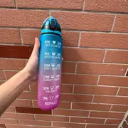 32 Oz Motivational Sports Water Bottle with Straw & Marker
