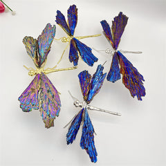 Colorful Electroplated Dragonfly Crystal Decor Piece