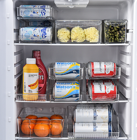 Automatic Rolling Refrigerator Organizer Bins for Drinks