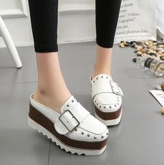 Wedge Heels, Thick Sole Shoes, Half-Covered Shoes
