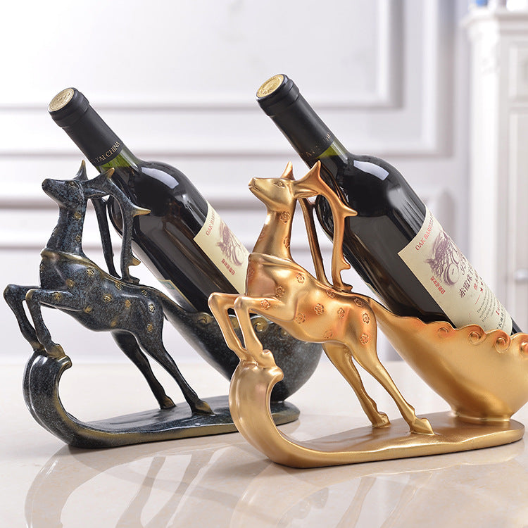 Modern European Style Deer Wine Rack for Home Decor