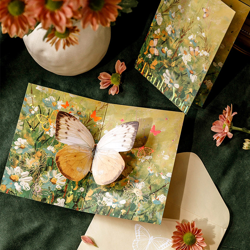 3D Butterfly Pop-Up Christmas Greeting Card for Kids