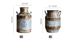 Rusty Metal Bucket Planter - Artistic Garden Decor