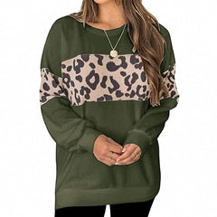 Leopard Print Long-Sleeved Sweater Shirt for Women