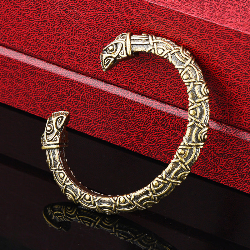 Exquisite Viking Crow Head Bracelet