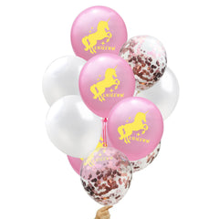 Unicorn Rose Gold Glitter Latex Balloons for Parties