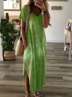 Summer Tie-Dye Dress - Short Sleeve Women's Dress