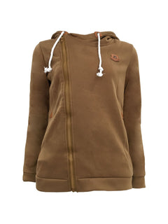Womens Hooded Zip up Sweatshirt Jacket with Side Zipper